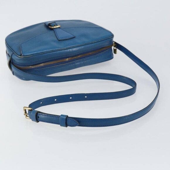 Authentic LOUIS VUITTON Epi June Feuille Shoulder Bag Blue M52155 LV - Picture 14 of 16